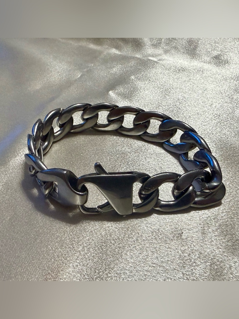 Vintage Rare Heavy Biker Curb Link Braclet, 9”(L) Approximate, Very Good Conditi